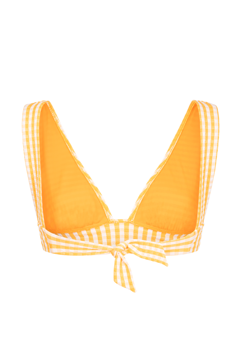 anja haut bikini foulard l'ensorcelant vichy jaune derrière