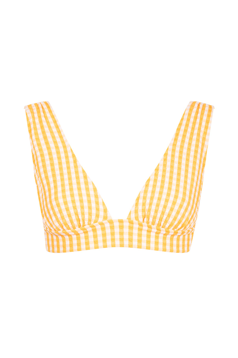 anja haut bikini foulard l'ensorcelant vichy jaune devant