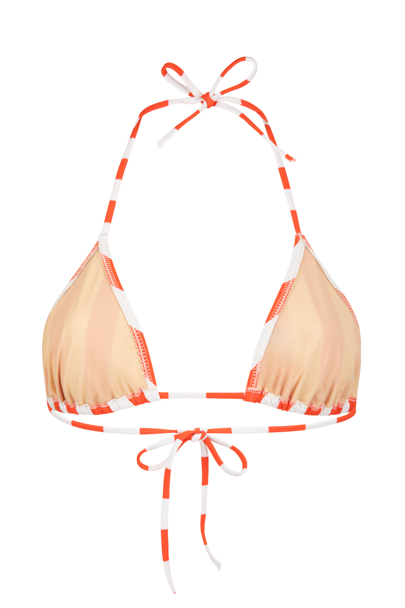 anja haut bikini triangle l'enchanteur rayé orange derrière