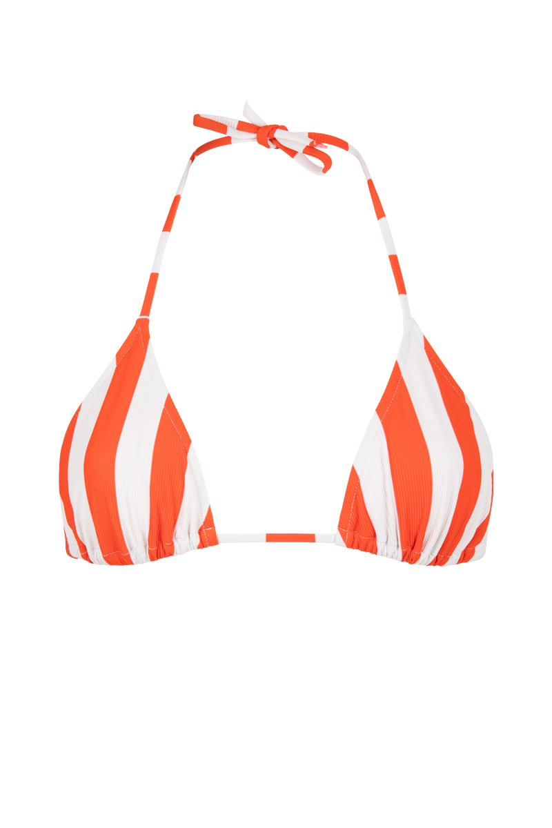 anja haut bikini triangle l'enchaneur rayé orange devant