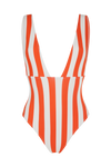anja maillot de bain une pièce le plongeant rayé orange devant