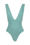 anja maillot de bain une pièce le plongeant vichy vert devant