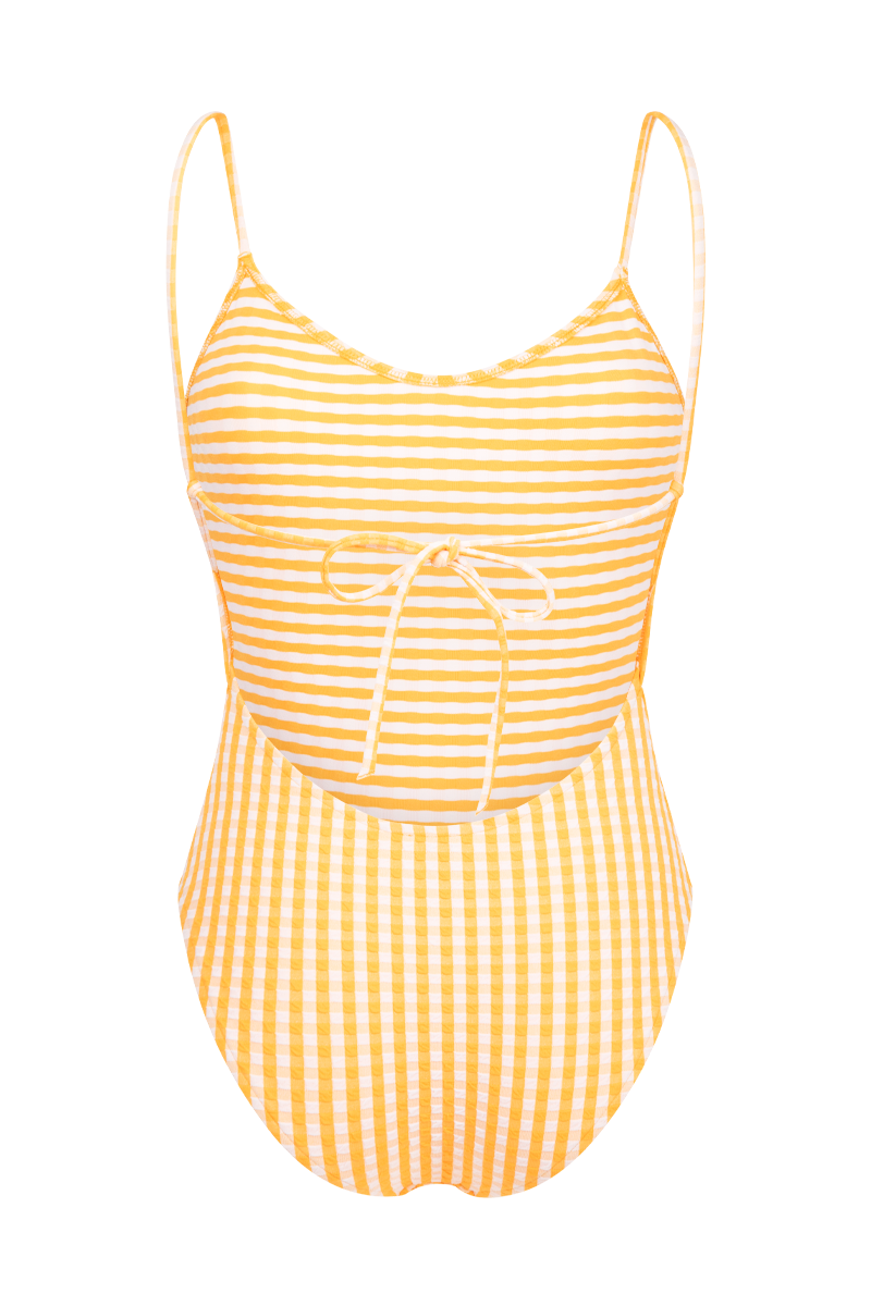 anja maillot de bain une pièce le sophistiqué vichy jaune derrière