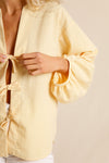 anja prêt à porter la blouse somptueuse vichy jaune détail