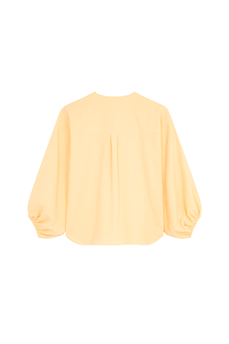 anja prêt à porter la blouse somptueuse vichy jaune derrière