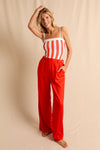 anja prêt à porter pantalon le pensif orange fond studio