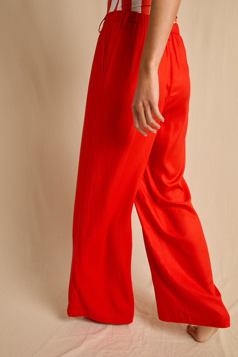 anja prêt à porter pantalon le pensif orange fond uni