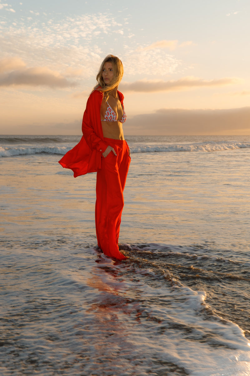 anja prêt à porter pantalon le pensif orange fond shoot