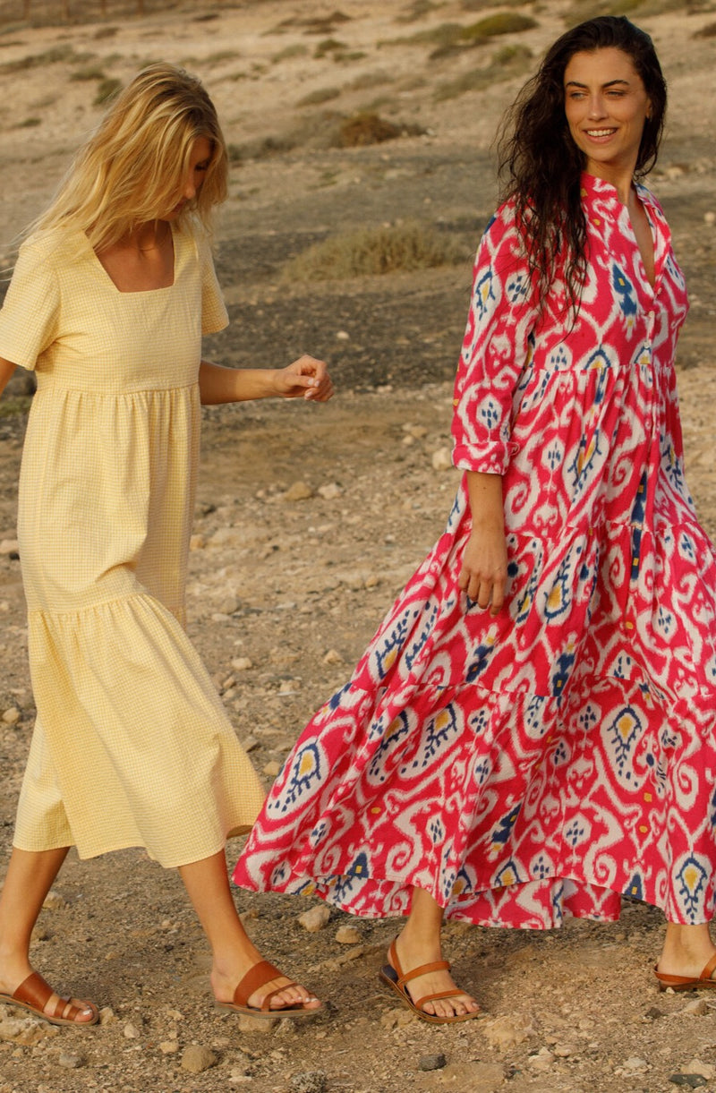 anja prêt à porter robe l'attachante vichy jaune photo campagne