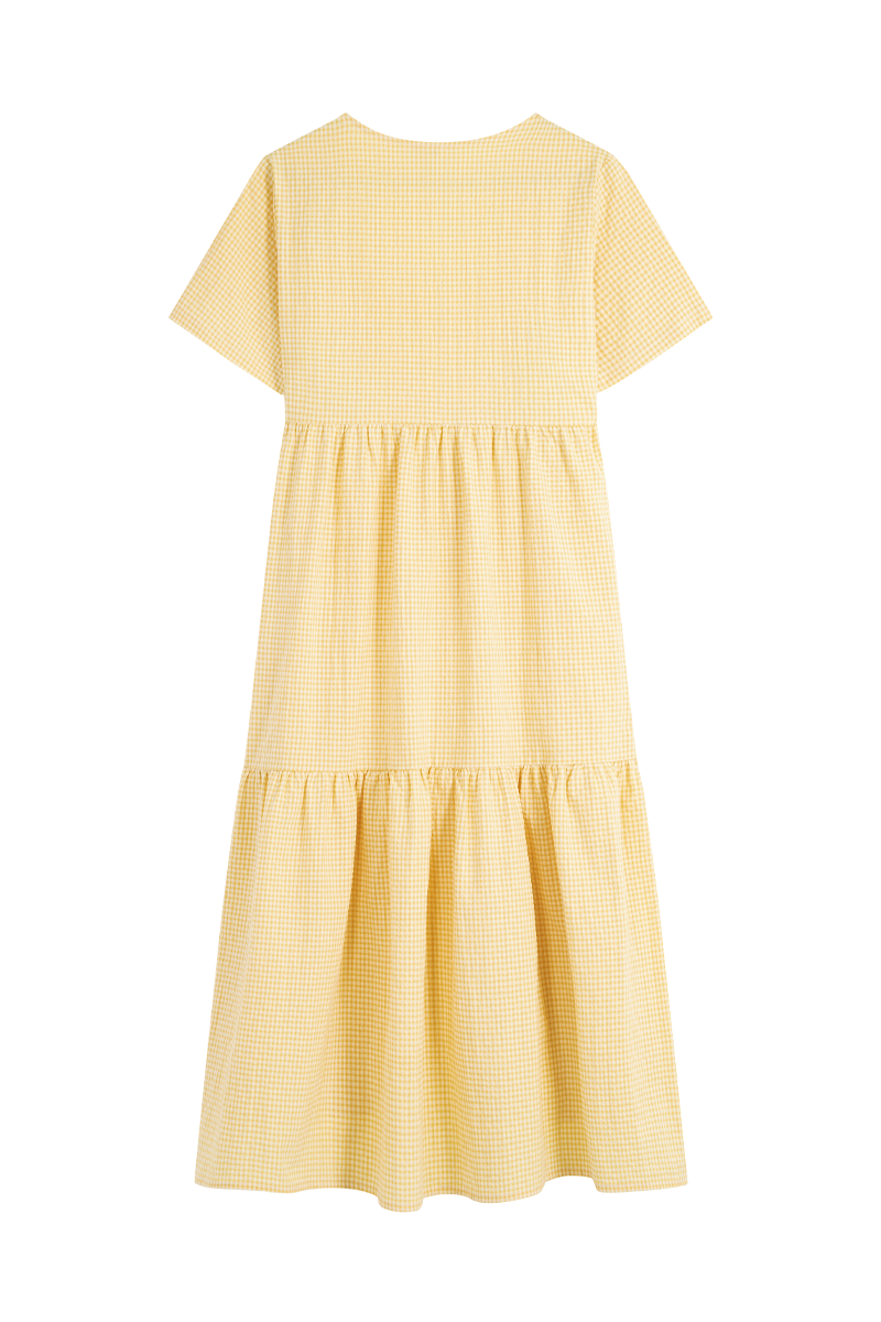 anja prêt à porter robe l'attachante vichy jaune derrière