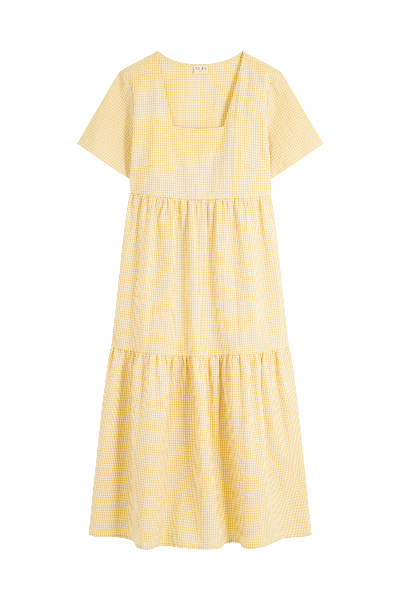 anja prêt à porter robe l'attachante vichy jaune devant