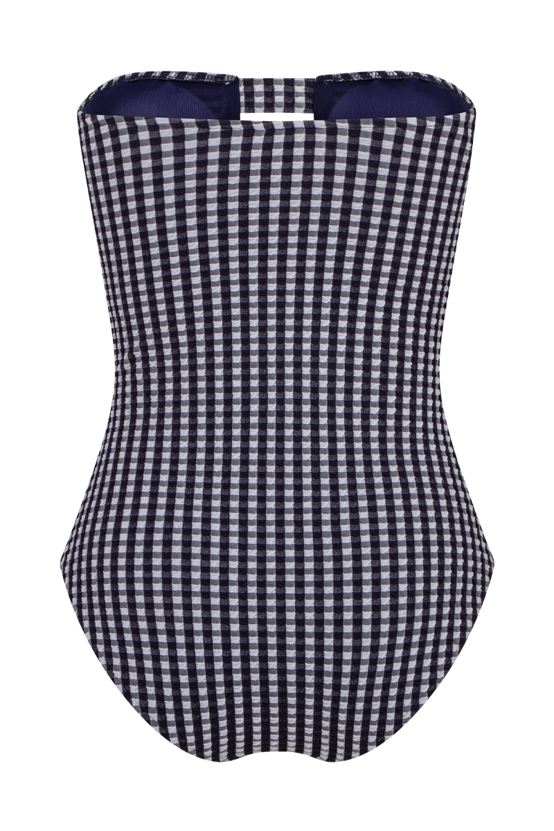 anja maillot de bain une pièce l'espiègle vichy marine derrière