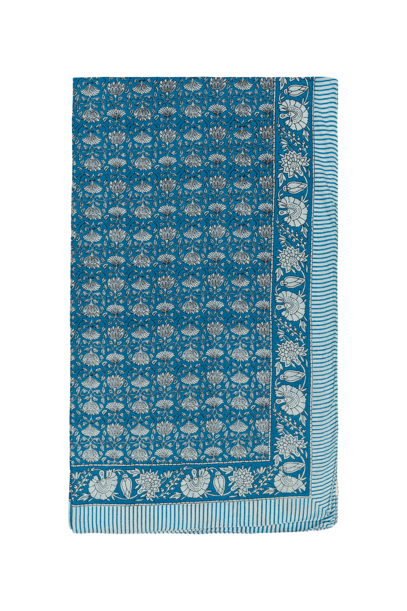 Le Paréo - Imprimé Fleurs - Bleu Gris