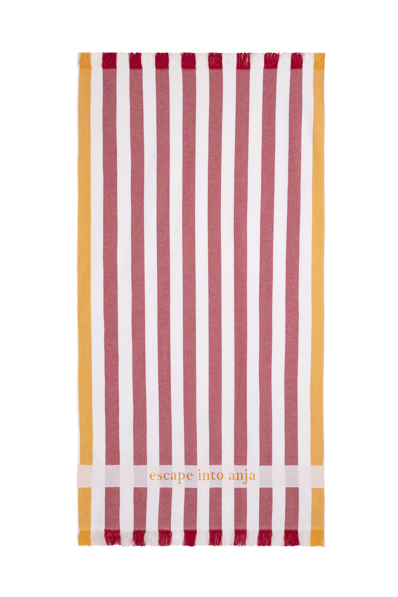 La Fouta éponge - Rayé Rouge