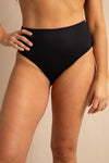 anja high-waisted bikini bottom la magnétique  black close-up face