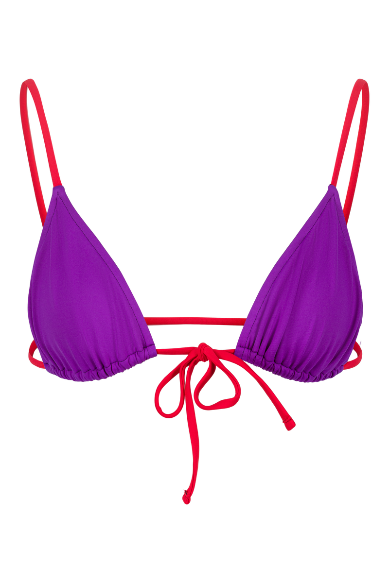Le Divin - Violet and Red - Triangle bikini top