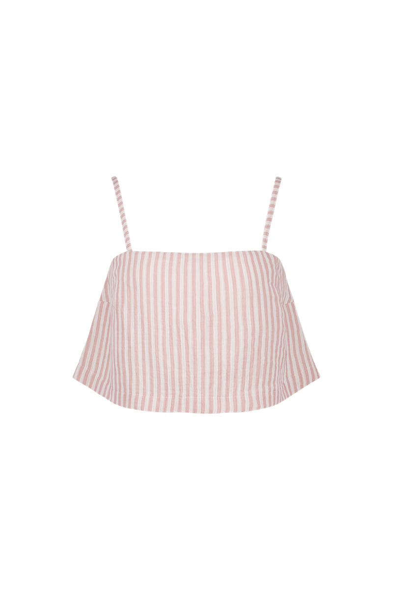 anja ready to wear high crop top striped pink packshot face