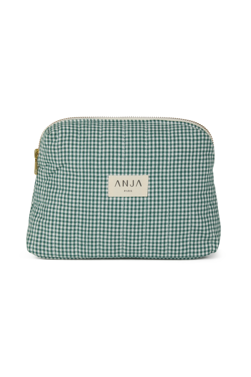 anja accessories the toilet bag vichy green front