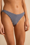 anja bikini bottom bikini culotte tanga le canon  vichy  navy close up face