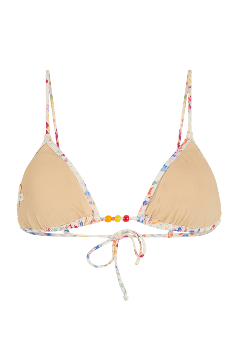 anja triangle bikini top le pétillant ikat multicolor behind