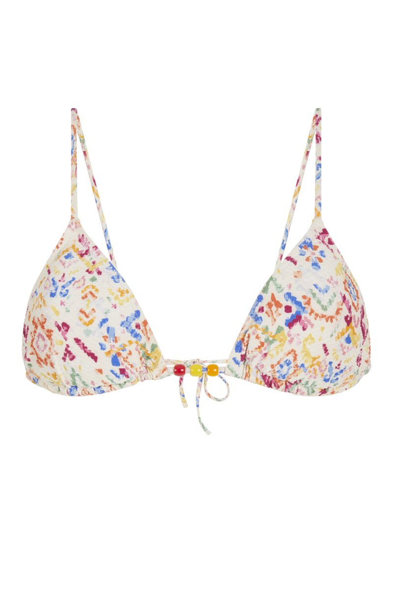 anja triangle bikini top le pétillant ikat multicolor front