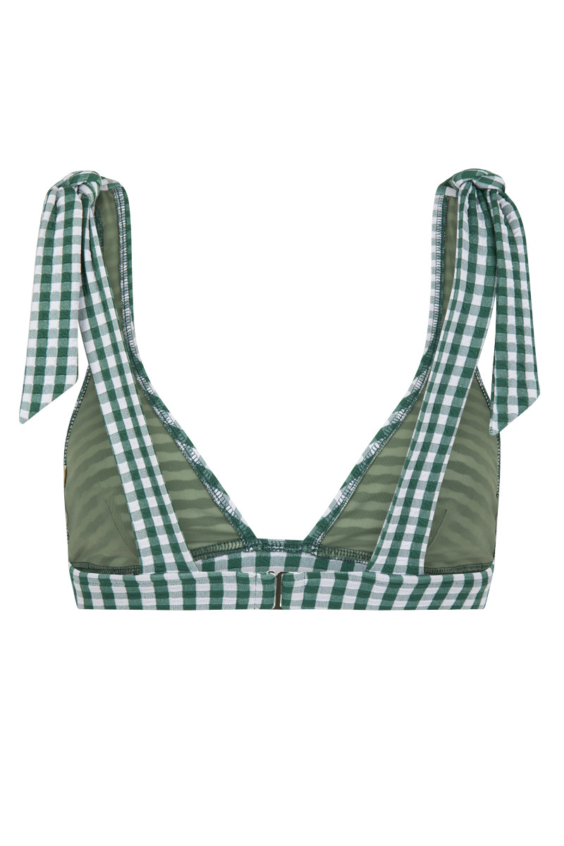 anja bikini top scarf le délicat vichy  green behind