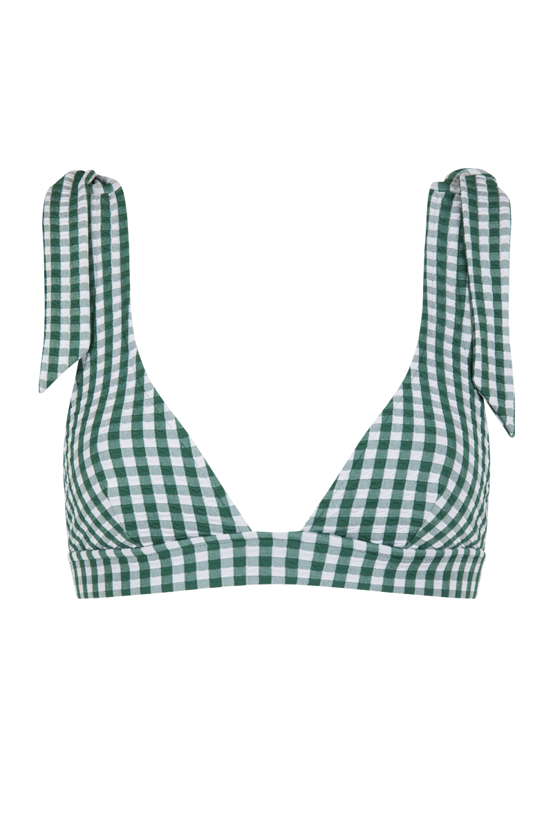 anja bikini top scarf le délicat vichy  green front