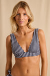 anja bikini top scarf l'ensorcelant vichy  navy close up face