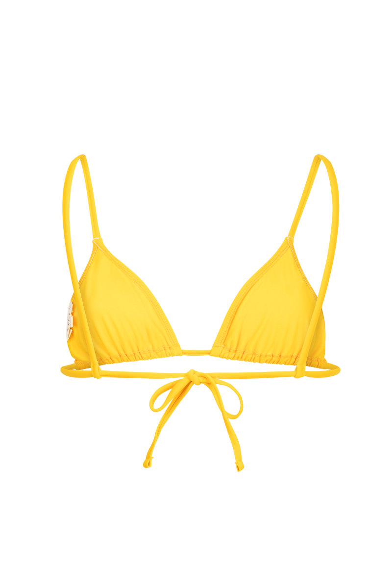anja triangle bikini top le pétillant yellow behind