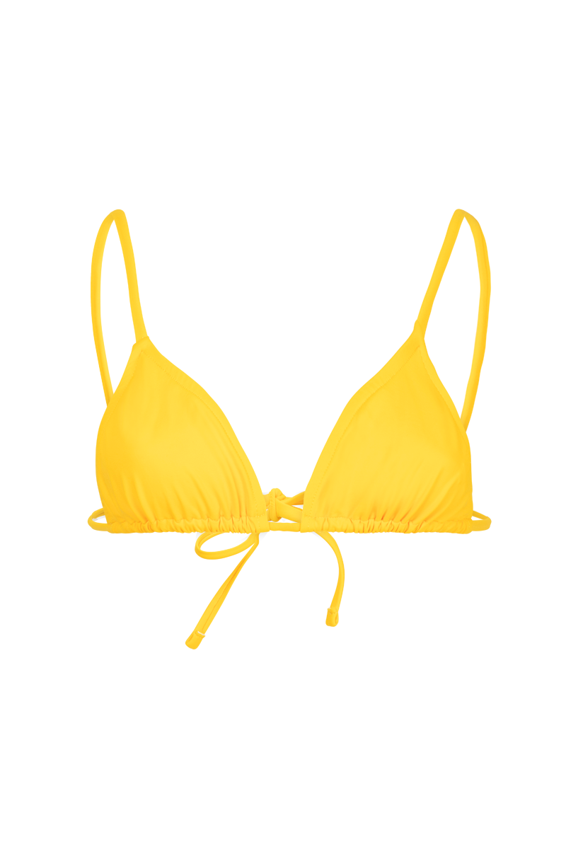 anja triangle bikini top le pétillant yellow front