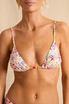 anja triangle bikini top le pétillant ikat multicolor close up face