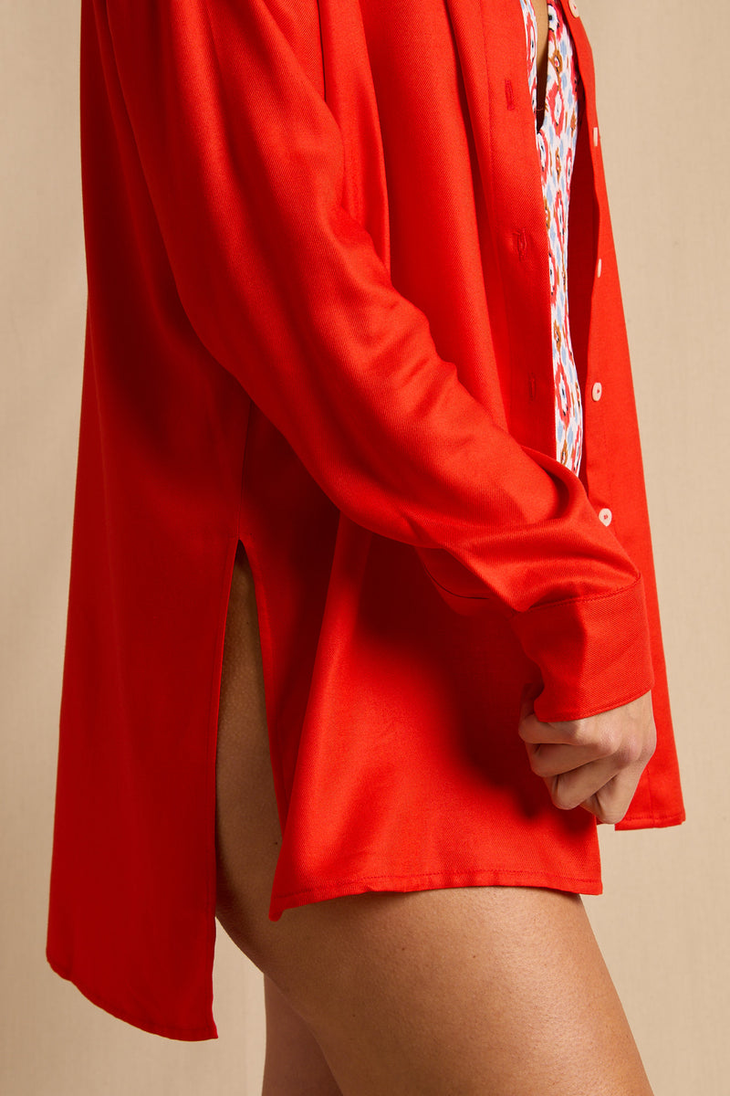 anja prêt à porter blouse la dévouée orange close up