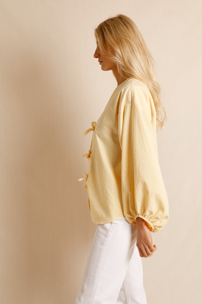 anja ready to wear sumptuous blouse vichy yellow side view