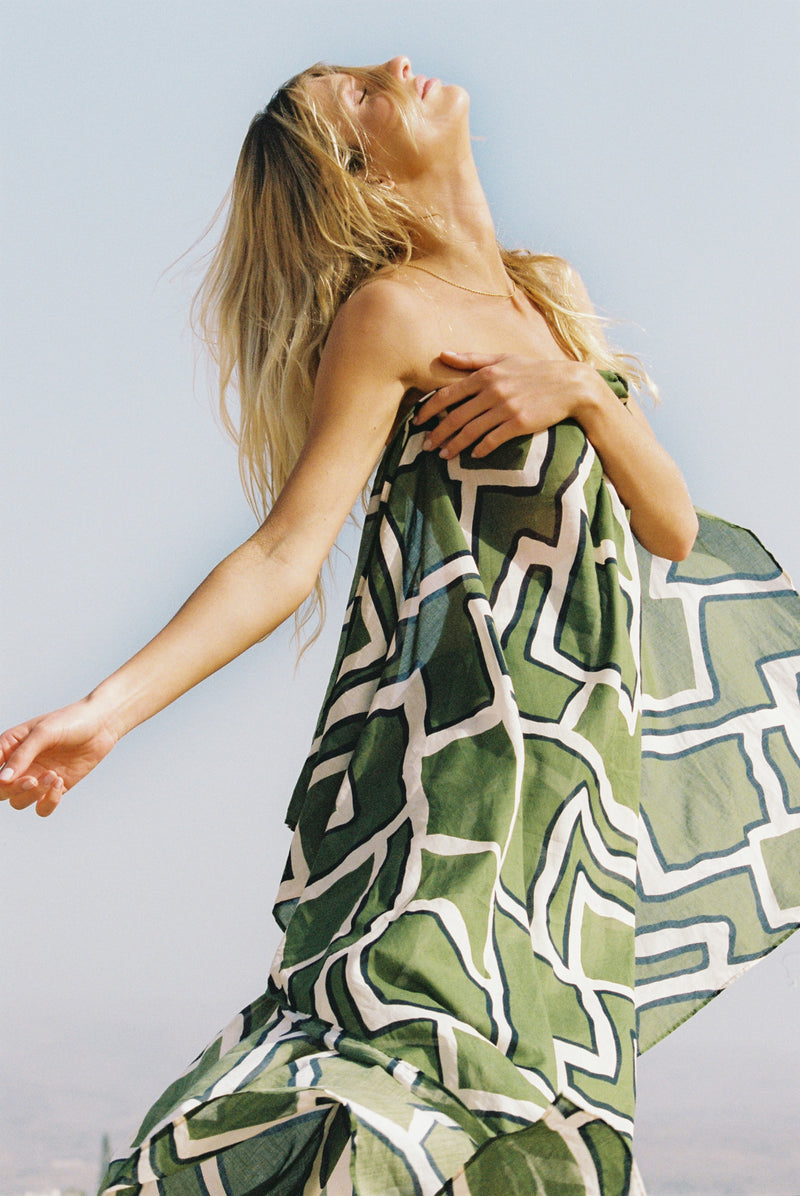 anja prêt à porter le paréo graphic khaki silver photo