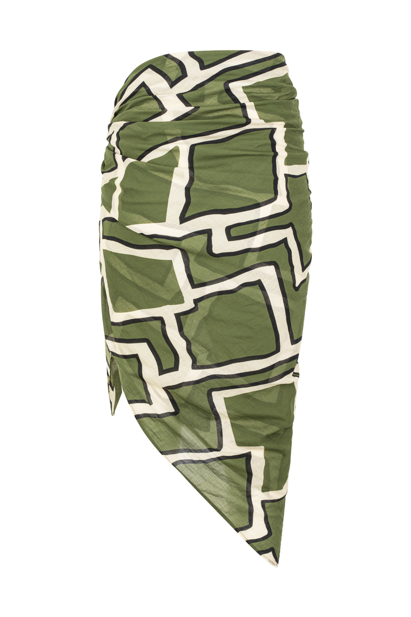 anja prêt à porter le paréo graphic khaki behind