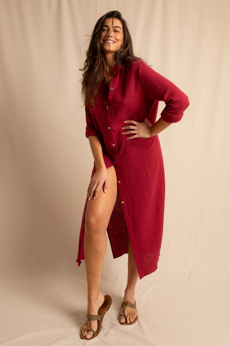 anja ready to wear l'essentielle burgundy dress vu studio
