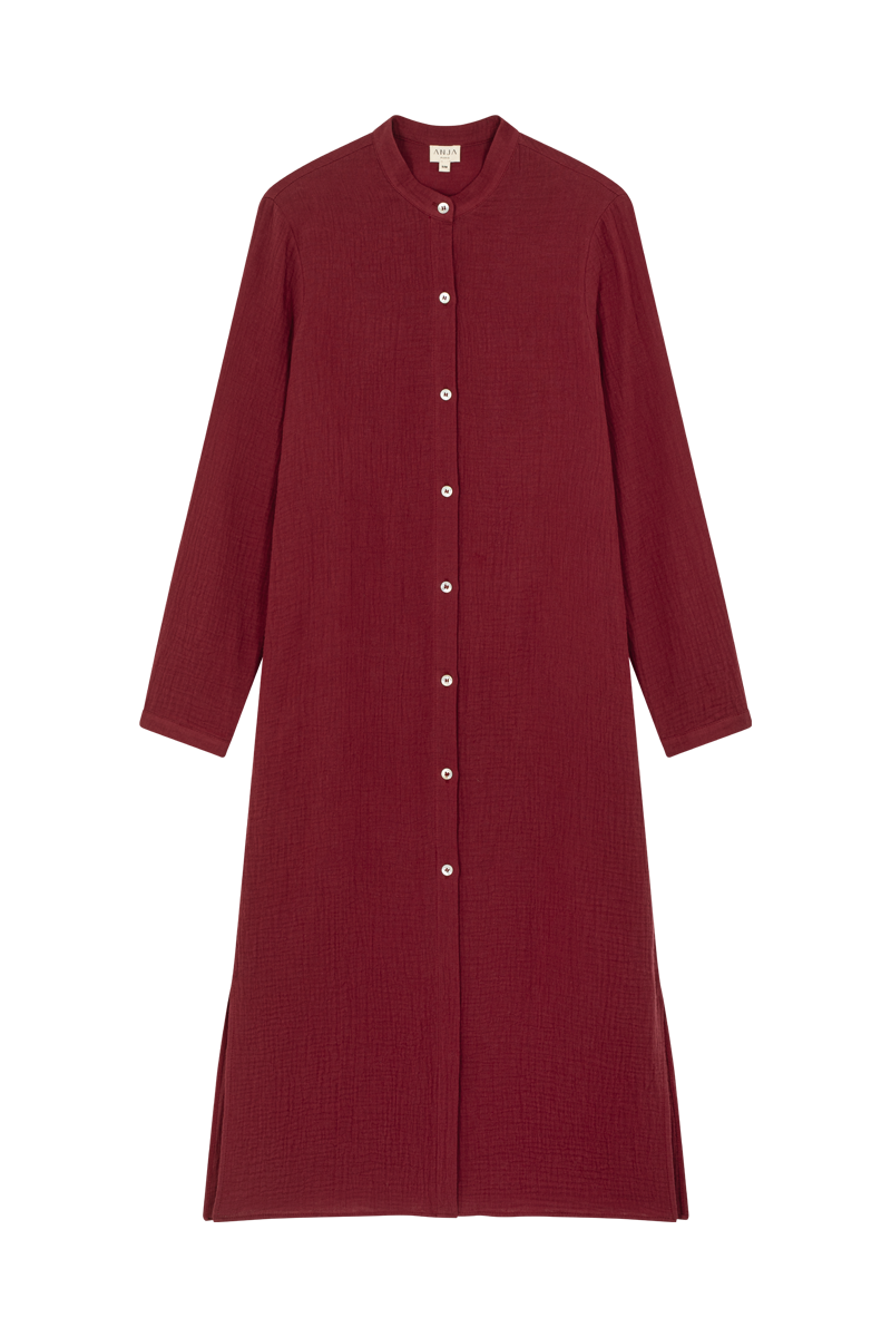 anja ready to wear l'essentielle dress burgundy front