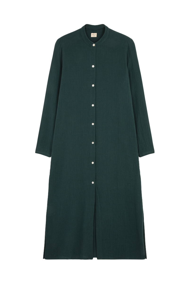 anja prêt à porter dress l'essentielle fir green front