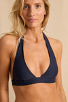 anja x bompard Scarf bikini top  le flatteur  navy close-up