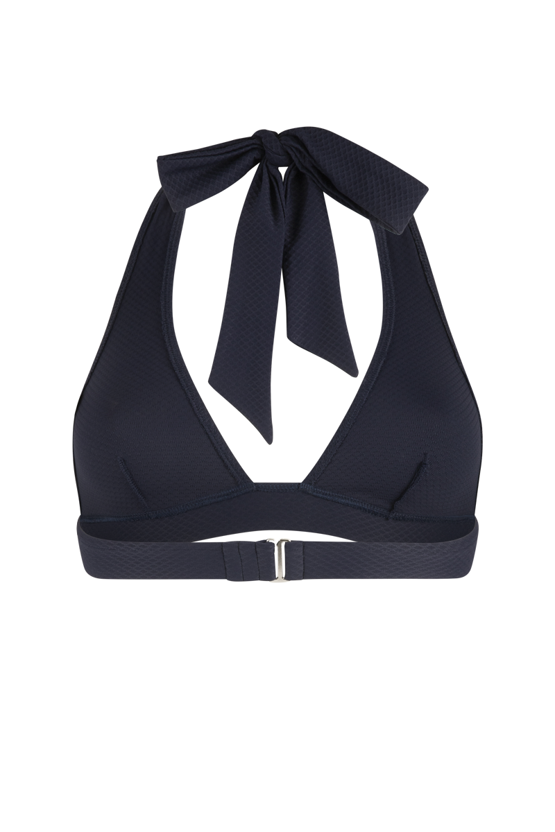anja x bompard bikini top scarf le flatteur navy behind