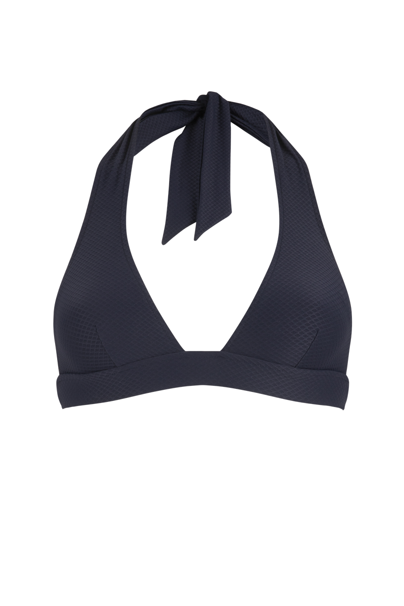 anja x bompard bikini top scarf le flatteur navy front