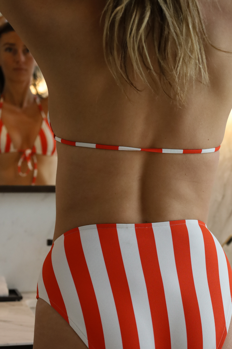 L'Enchanteur - Orange striped - Triangle bikini top