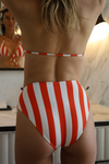 La Magnétique - Orange striped - high-waisted bikini bottom
