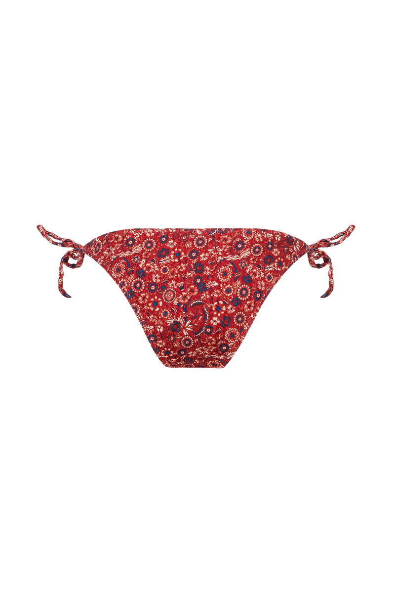 L'Idyllique - Liberty Bordeaux - Tie side bikini bottom