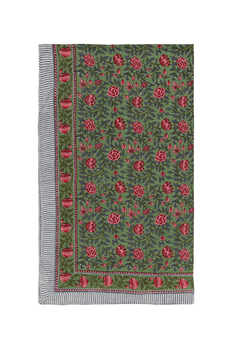 Le Paréo - Peonies print - Green