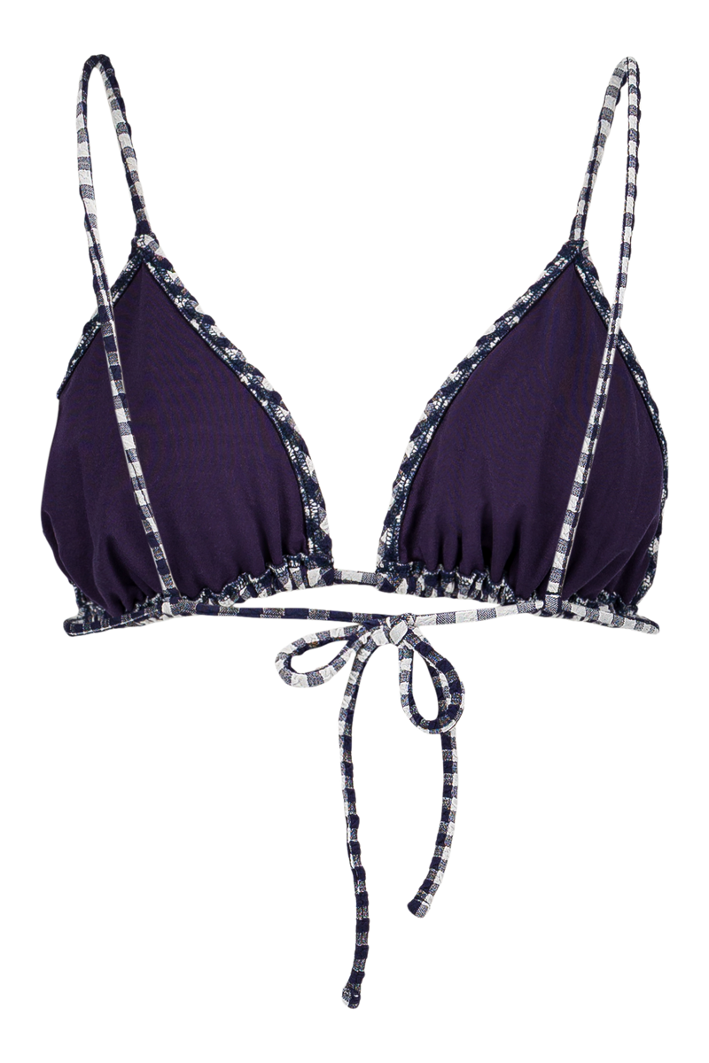 Le Pétillant - Vichy Marine - Triangle bikini top