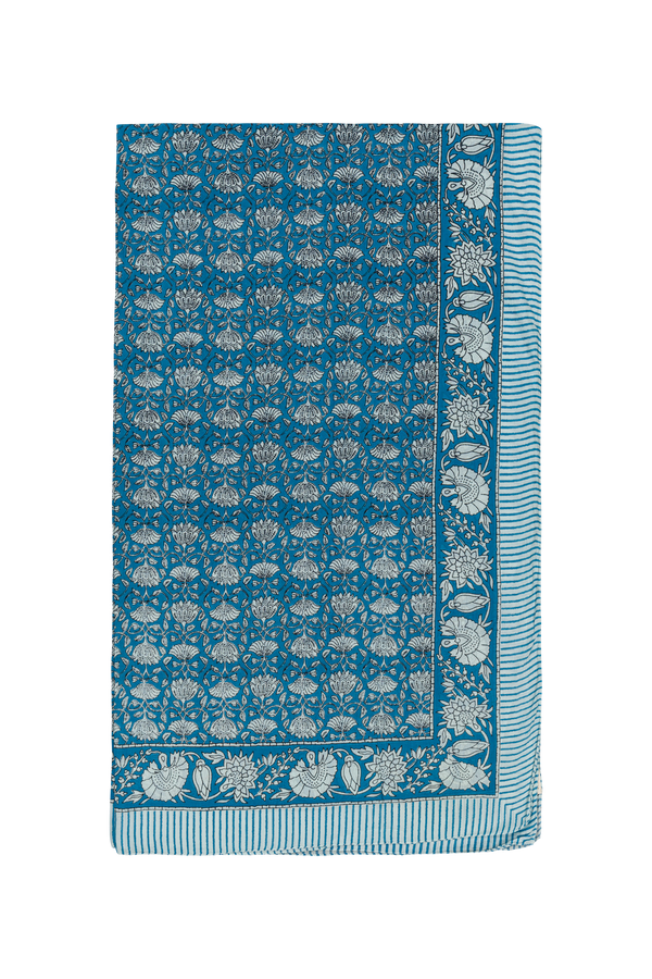 Le Paréo - Flowers Print - Grey Blue