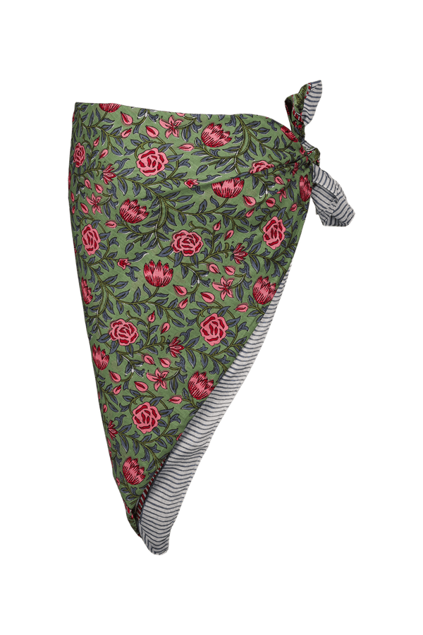 Le Paréo - Peonies print - Green