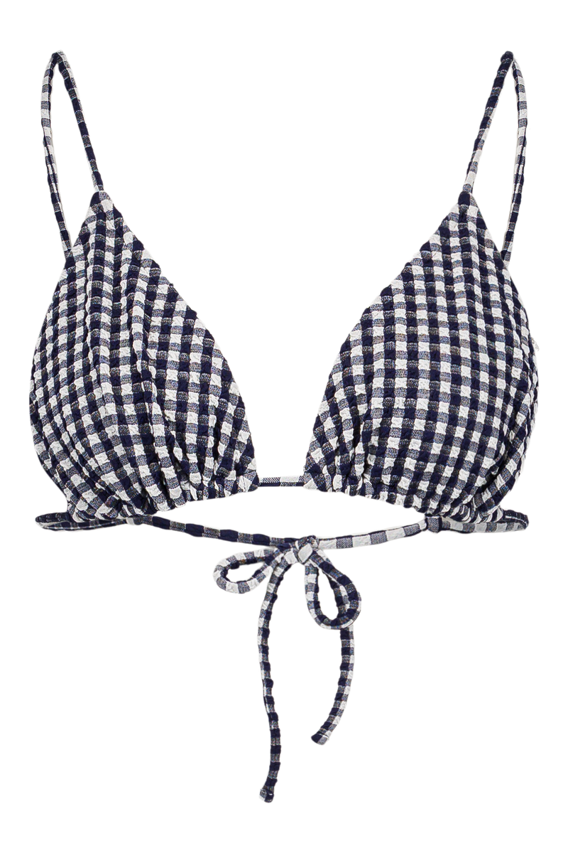 Le Pétillant - Vichy Marine - Triangle bikini top