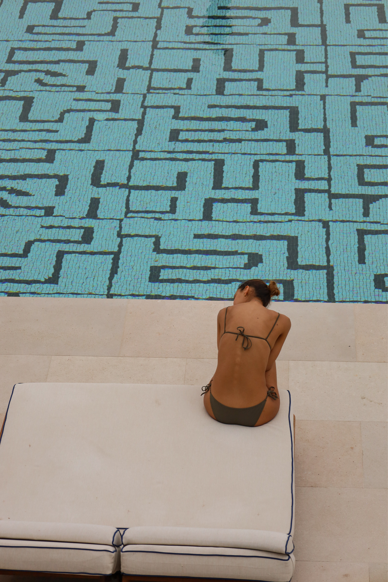 Le Pétillant - Khaki - Triangle bikini top